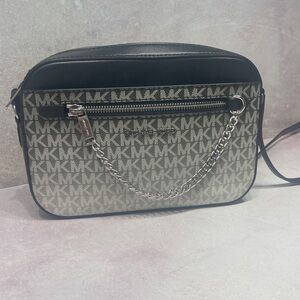Michael Kors Black and Gray Ombré Chain Crossbody Bag